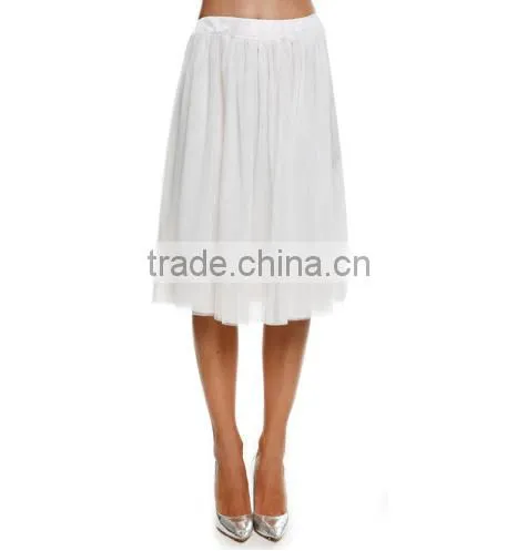 2016 New Women Princess Fairy Style 5 layers Voile Tulle Maxi Bouffant Puffy Casual Chiffon Skirt