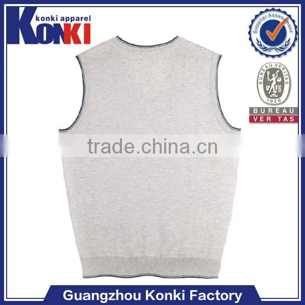 Fashional designed men's v neck cotton sweater vest