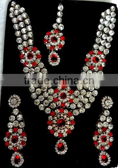 Fancy Diamond Stone Necklace Sets