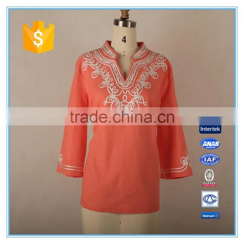 New Design Lady Latest Long Kurti Embroidered V-neck Designs Yada Clothing