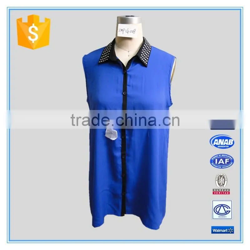 2016 Ladies Chiffon Coral Beaded Tank Top