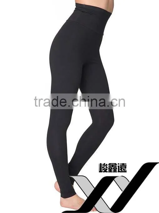 China wholesale women cotton spandex high waist leggings