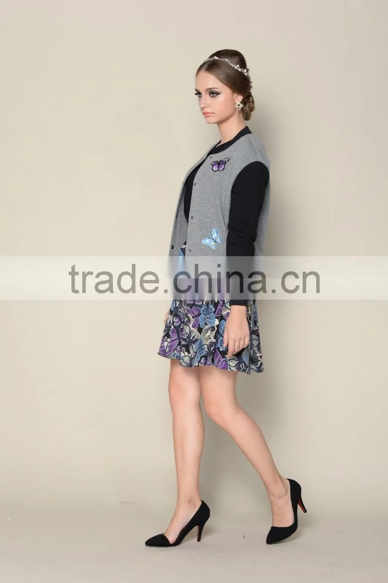latest 2016 casual elegant grey fall spring jackets for women