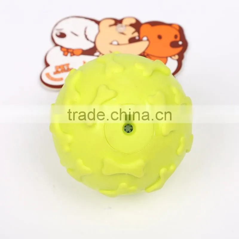 Colorful Bite resistant ruber dog tooth cleaning ball toy, dog chewing ball