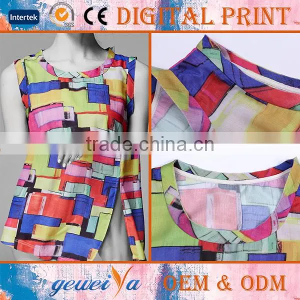 OEM Custom Digital Printing Cotton Linen Maxi Dress