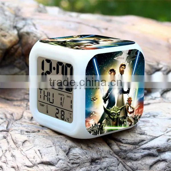 Super Hot Selling LED Digital Clock Clock for Kids gift ,promotion 7 Colors Changing colorful Alarm Clock