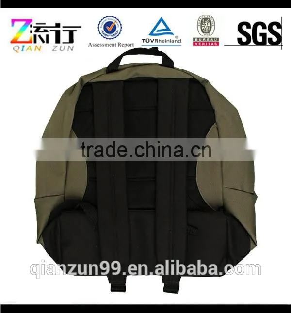 Design your own blank backpack bag/olive green canvas backpacks/leisure trend oval backpack