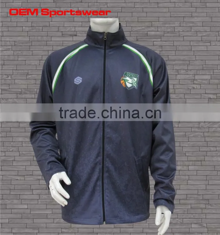Black blue men sublimation winter jacket with pockets