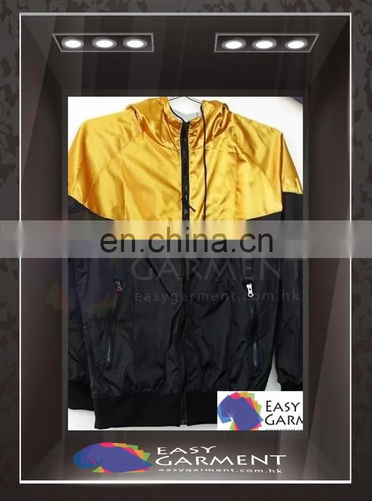 Custom Design Hot sales outdoor waterproof zip Plain Contrast color Kids rain windbreaker