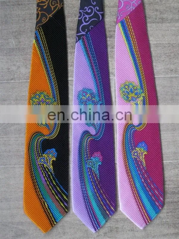 Top level best selling purple shirt print necktie