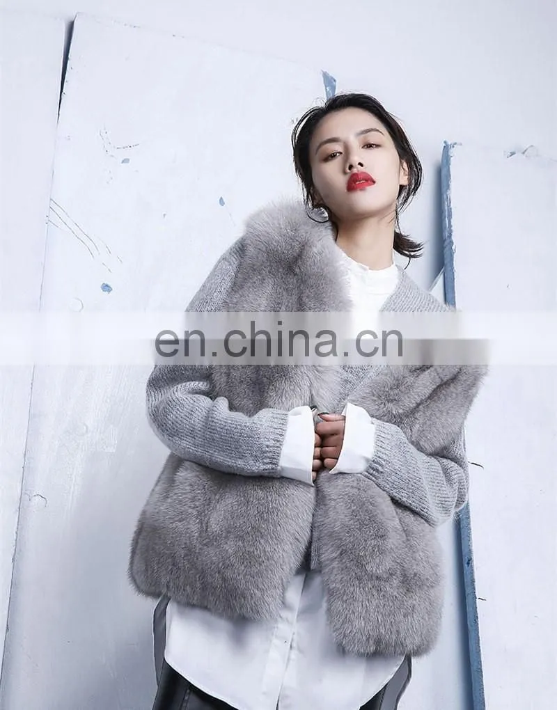 Natural Fox Fur Vest Hot Selling Warm Winter Vest Women Real Fox Fur Coat