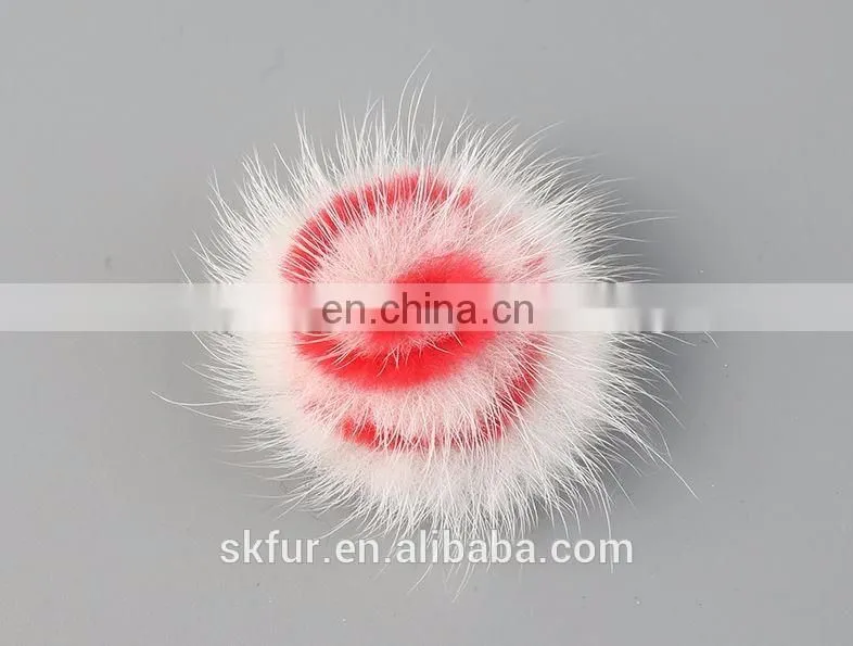 Fluffy and cute factory price mink or fox fur flowers