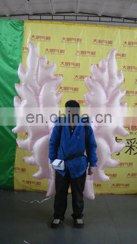 new style customized pink inflatable wings costume for decoration