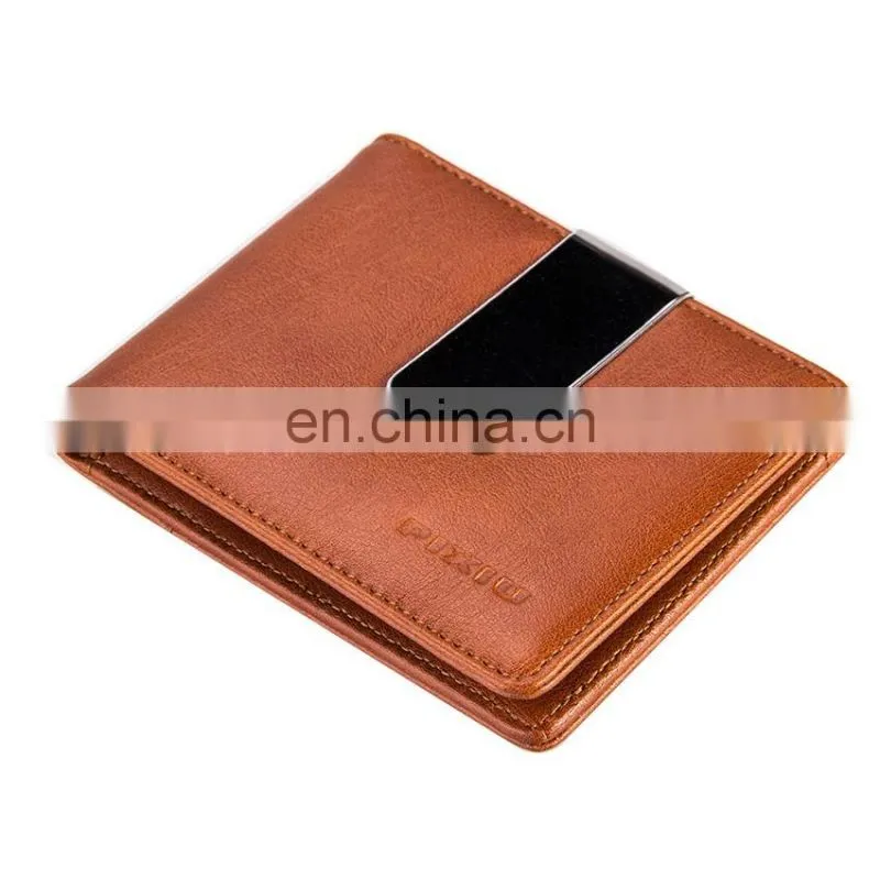 Promotional Genuine Leather Wallet New Fashion Money Clip Credit Card Holder