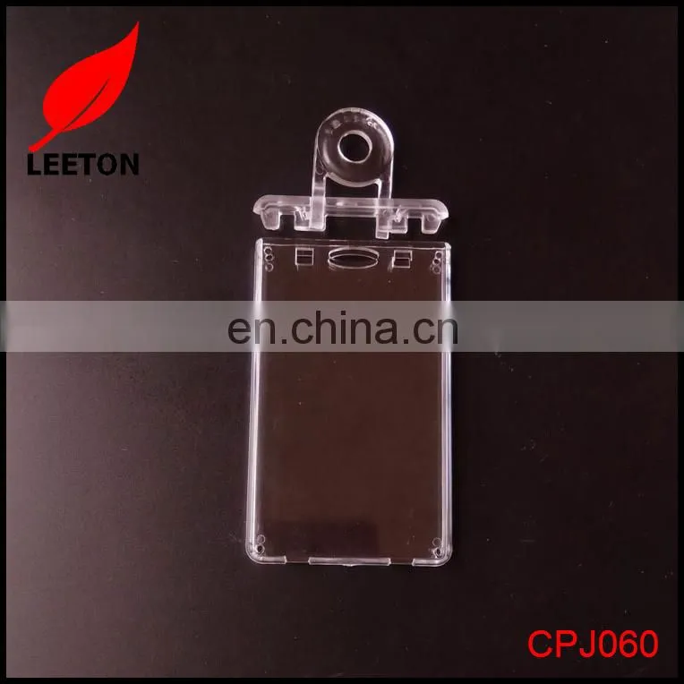Factory new designed vertical strong rigid plastic ID card holder