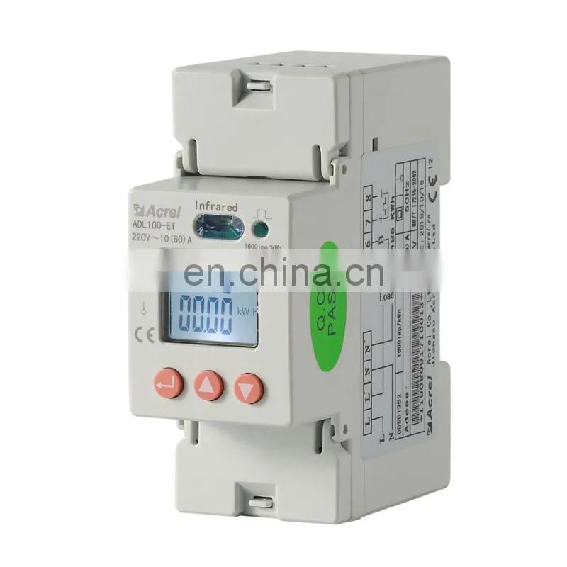Acrel ADL100-ET/F single phase lcd display Din rail mounted multi tariff energy counting digital power meter with CE