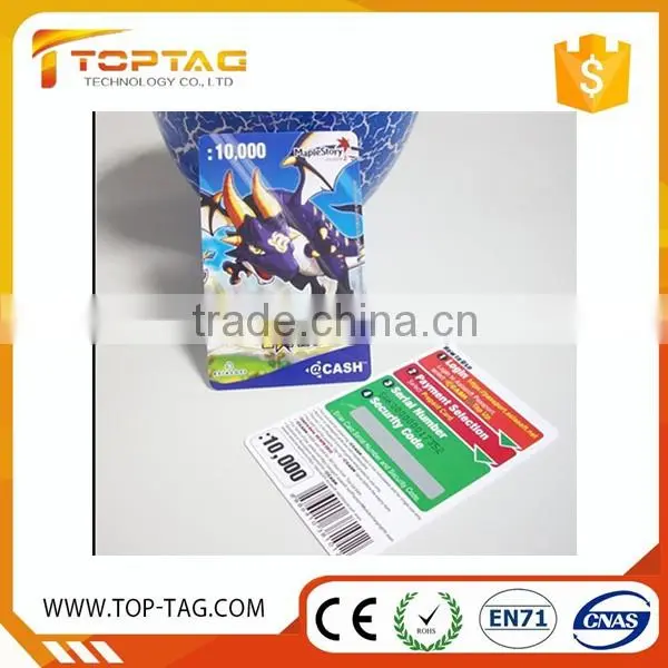 Offset printing Paper Scratch Card,Prepaid Scratch Phone Card