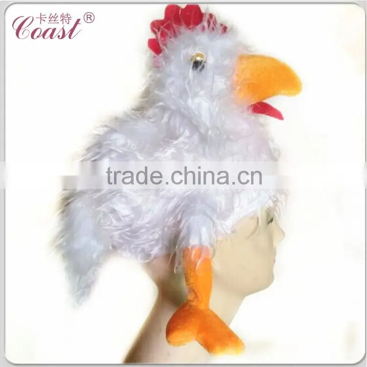 cute white plush animal chicken hats