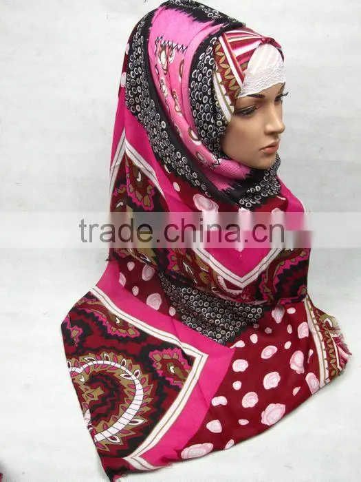 S779 Hot Sale big size Cotton Twill muslim headScarf arabic long scarf