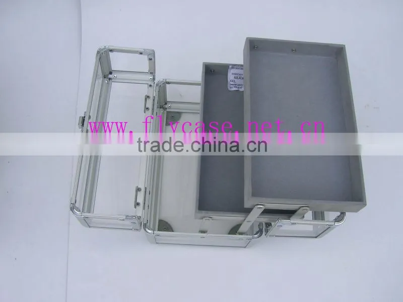 2013 new design aluminum exquisite acrylic case with handle and locks size 190*110*110