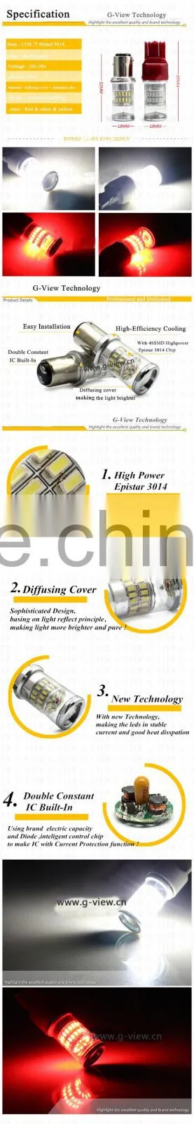car led light 7440 7443 3014 48smd led auto bulb