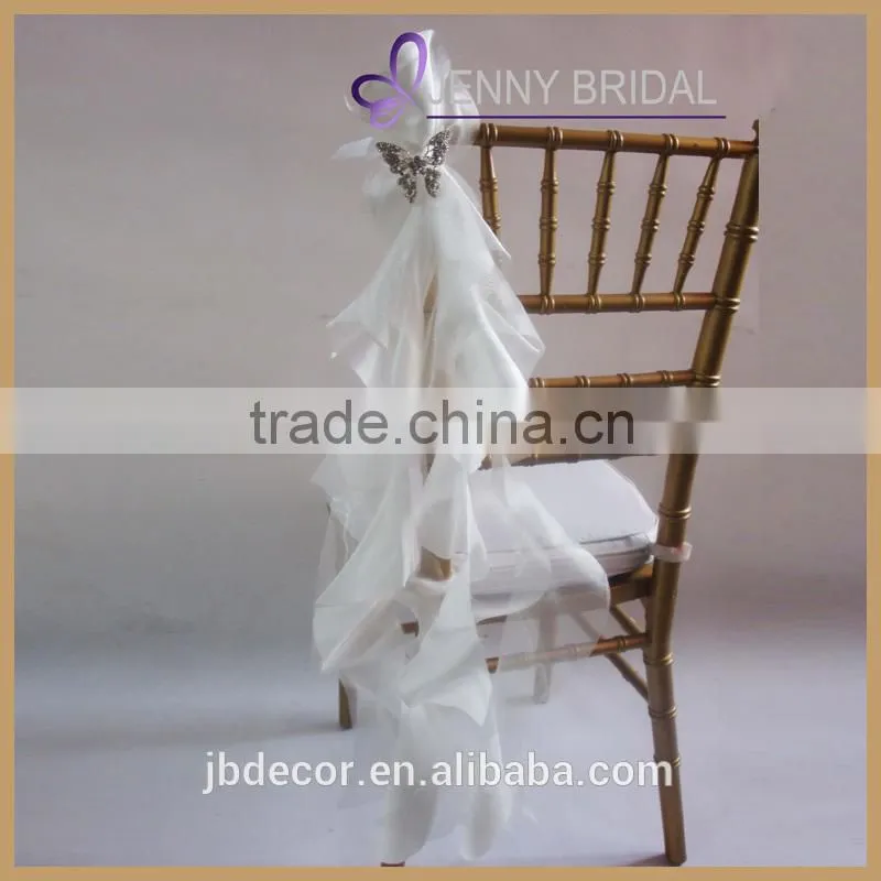 C147D white wedding chair brooch sash for sale
