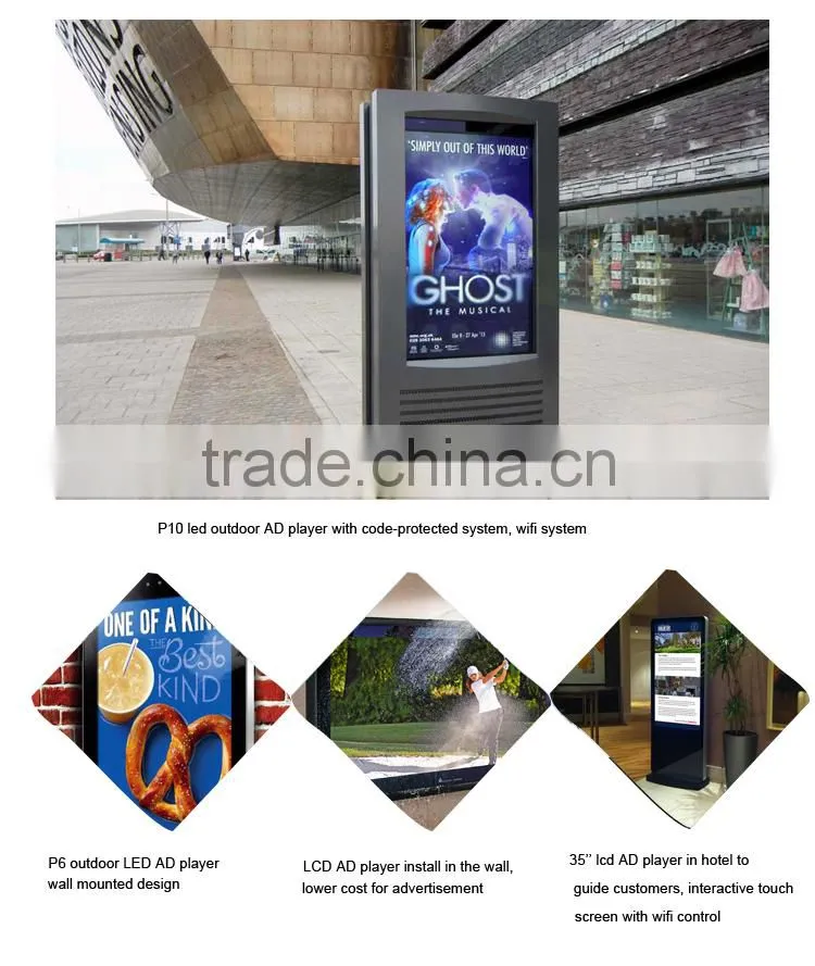 3G control system ad player size custom for indoor support for 4K video
