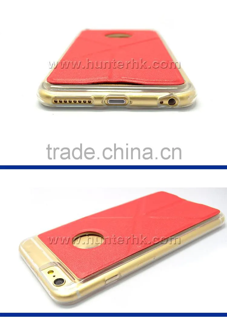 Soft Three Folds Leather Stand For iPhone Case