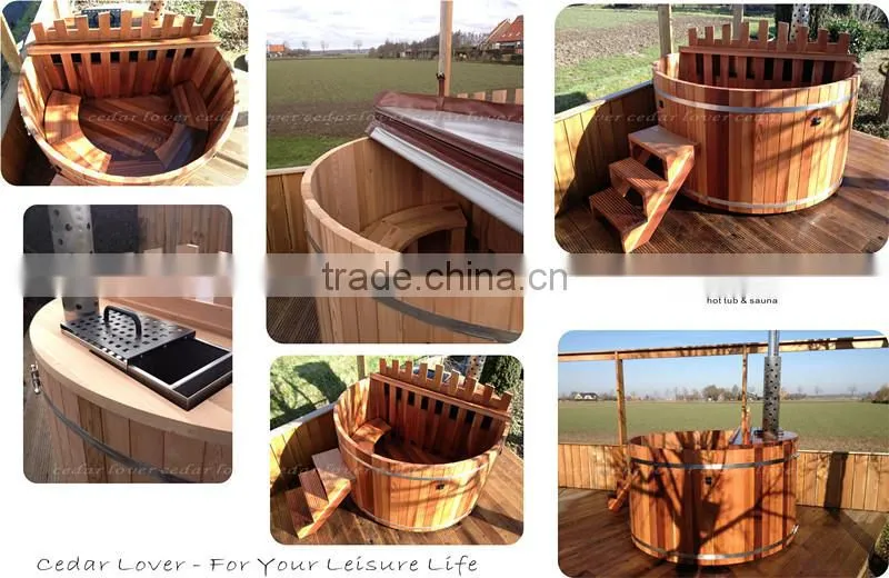 Elegant outdoor stove round tube wooden barrel