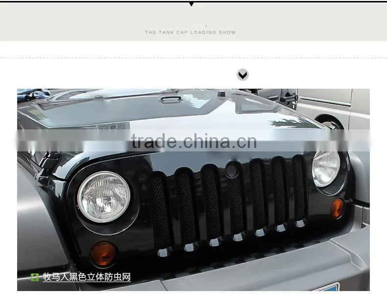 High quality Mesh grille insect nets For Jeep Wrangler JK 2007+ auto accessories