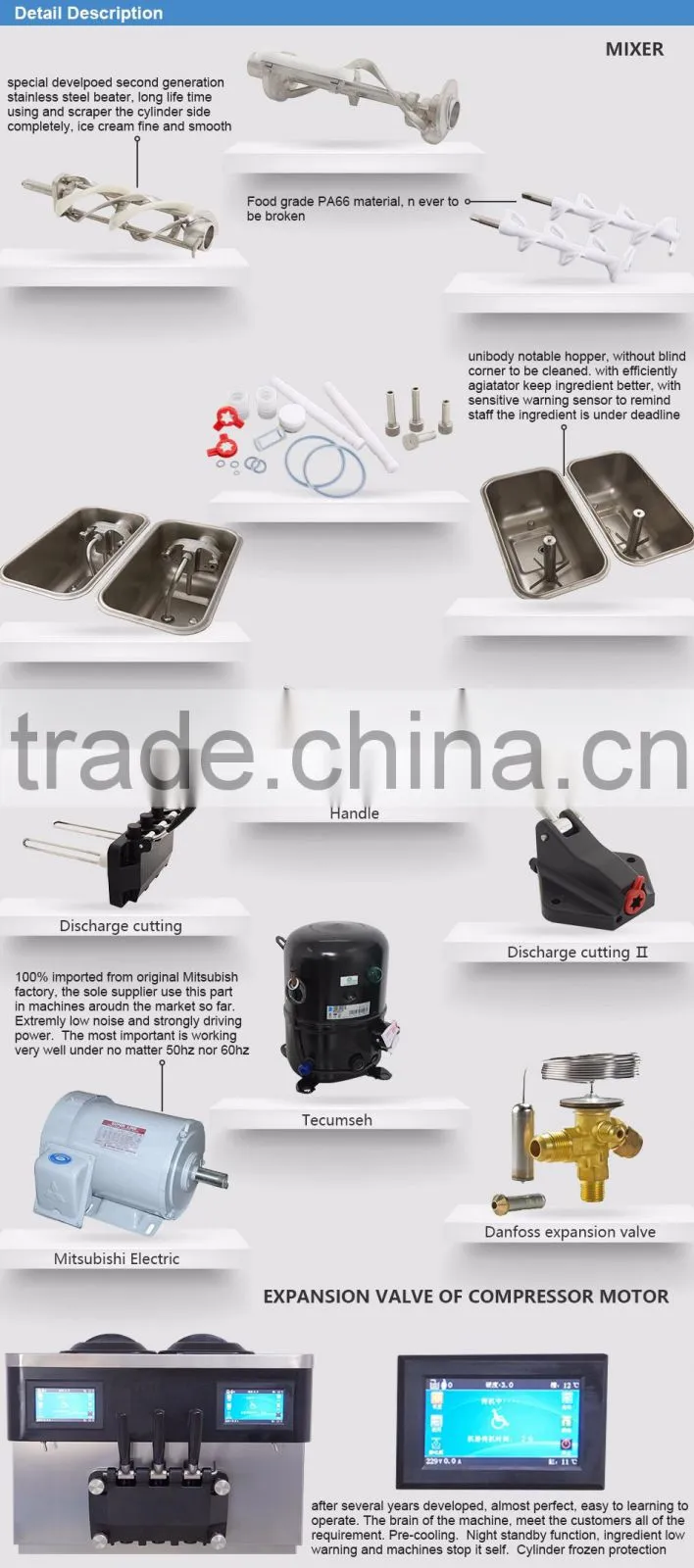 Yiwu factory ice cream maker for restaurant for supermarket use