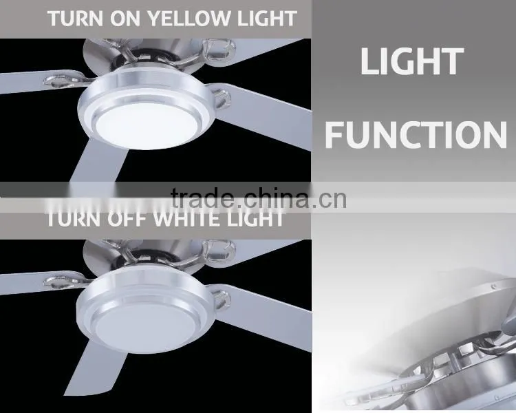 Brushed Nickel Retractable Ceiling Fan With Wood Blades