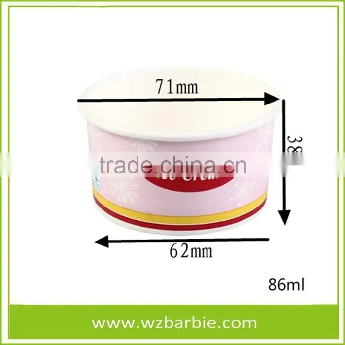 Recyled Ice Cream Paper Cup/Bowl For Ice Cream With Custom Logo Printed