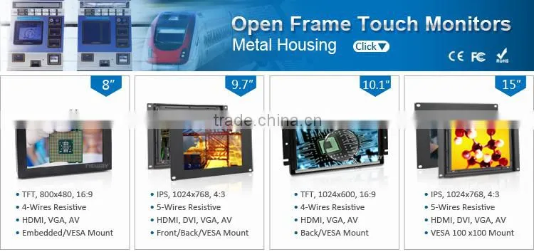 7 inch 4 wires open frame lcd monitor