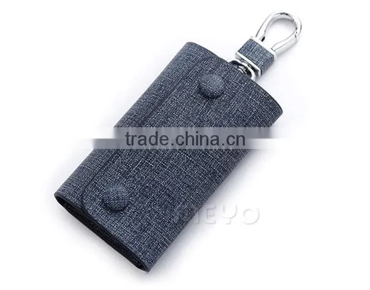 Creative canvas leather key organizer wallet for business