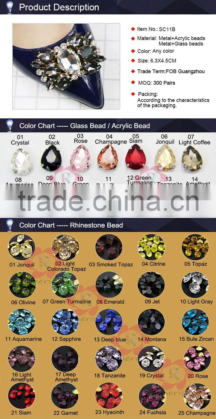 Hot sale rhinestone shoes decorations for women