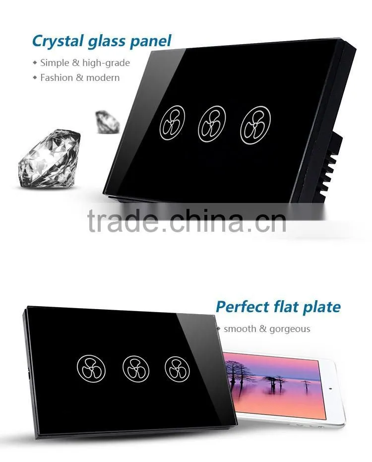 US/AUS Type Crystal Touch Fan Switch & Wall Touch Switch for Fan