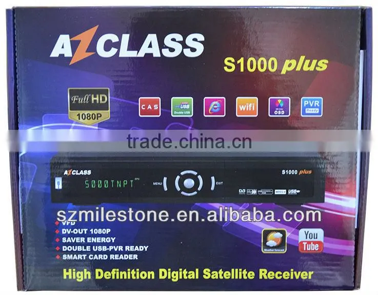 Original nagra3 satellite receiver AZCLASS S1000 Plus hd with IKS account