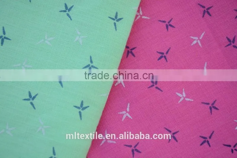 97%Cotton 3%Linen Printed shirt fabric