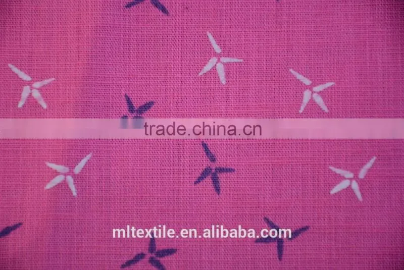 97%Cotton 3%Linen Printed shirt fabric