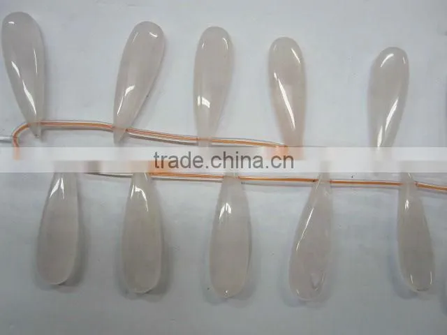 Natural gemstones rose quartz pear shape pendant