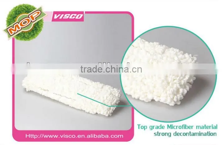 quickly dry micro fiber and ABS flat 45 cm lobby mop with ss telescopic pole