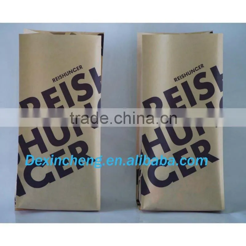 Matt print nature kraft paper side gusset tea bag