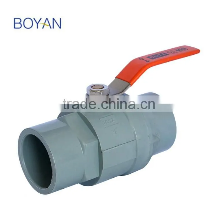 China Factory Stainless Stell Handle PVC UPVC 2pc two pieces ball valve