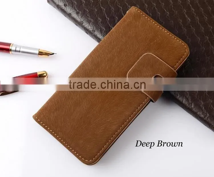 Soft feel classic squirrel grain flip leather cover case for xiaomi 5
