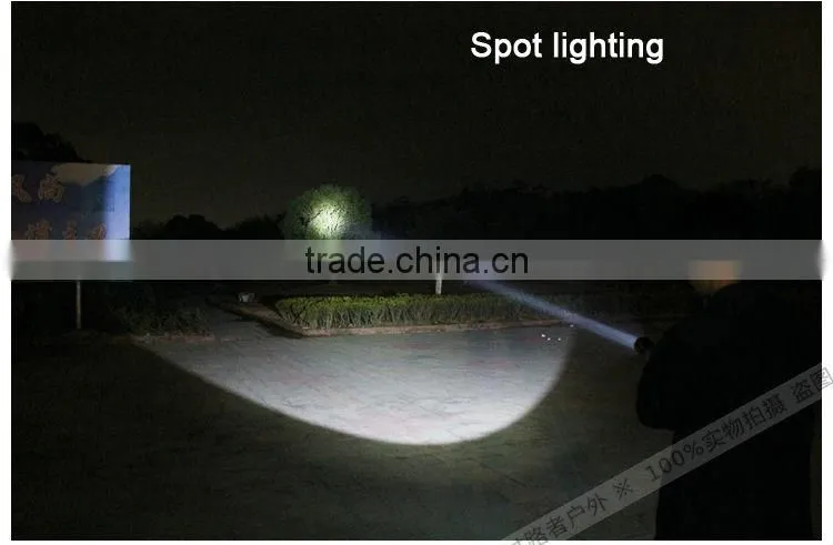 Goread C35 black aluminum high bright zoom Q5 LED 18650 rechargeable flashlight