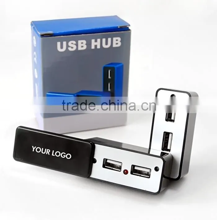Magic foldable 4 port usb hub with customized logo as promotional gift