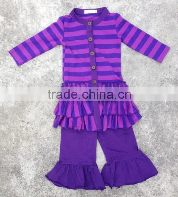 Classic Design Cute Baby Girl Cotton Cardigan 100% Cotton kids Long Sleeve Cardigan with Triple Ruffle