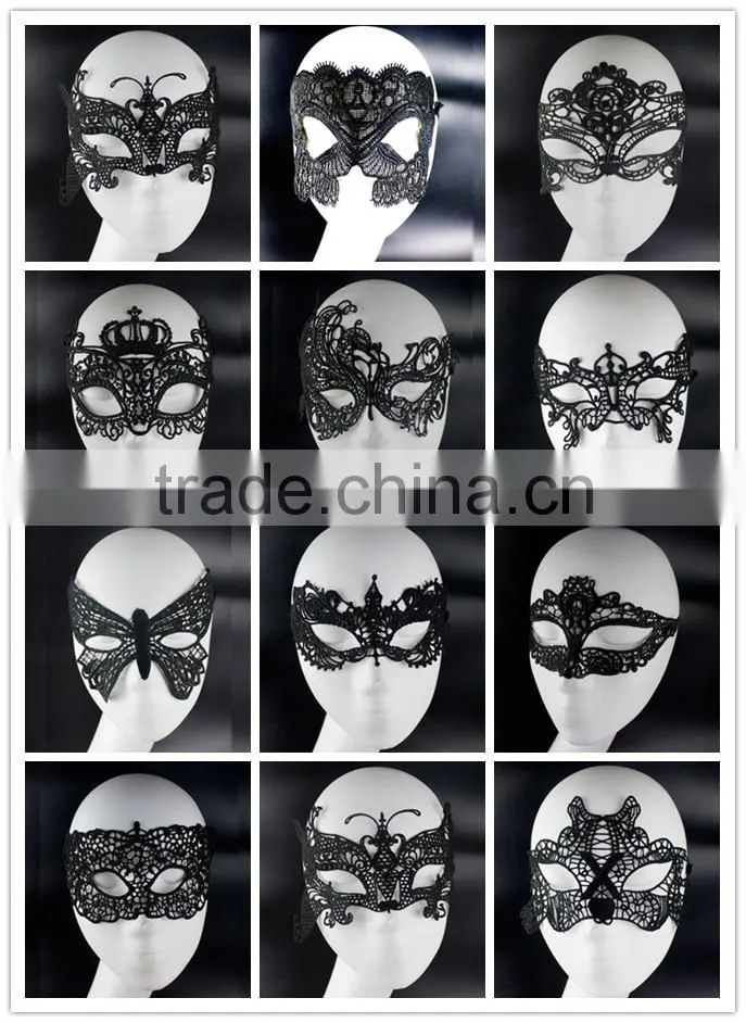 Wholesale cheap black lace cocktail party mask