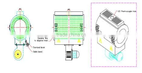 Air Cooling Ceramic 2kw Heater With Ceramic Fins